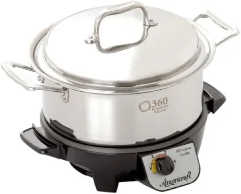 

Stainless Steel Slow Cooker (4 Quart), Stock Pot is Induction Cookware, Waterless Cookware, Stainless Steel Cookware. Slow Cook