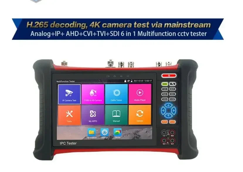 Тестер видеонаблюдения H.265 4K X7 MOVTADHS 8MP TVI CVI AHD SDI CVBS IP-камеры Монитор с кабельным