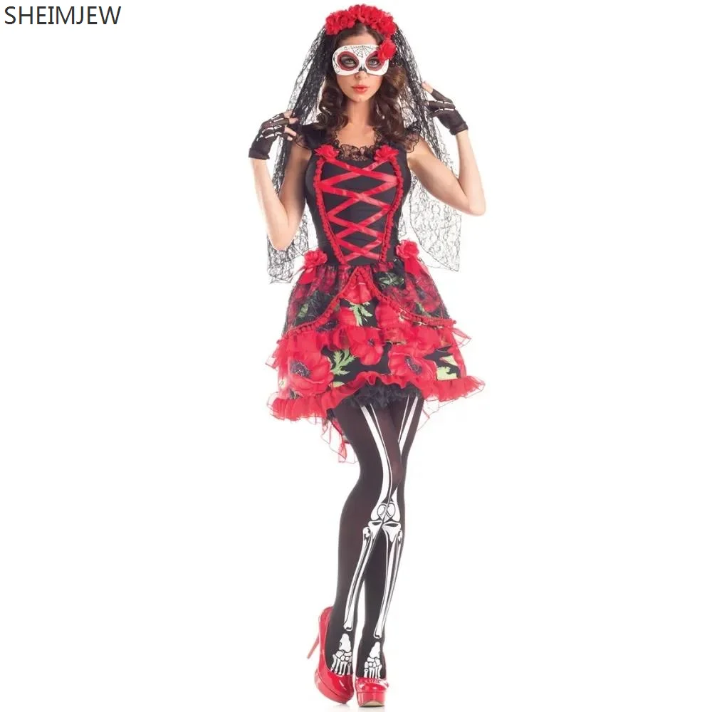 Новинка платье для невесты с призраками косплея взрослых женщин Мексиканский