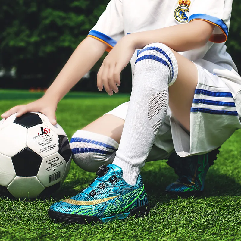 New High Quality Knob TF Children Football Shoes Professional Breathable Boys Soccer Cleats Non-slip Girl Training Sports Shoes