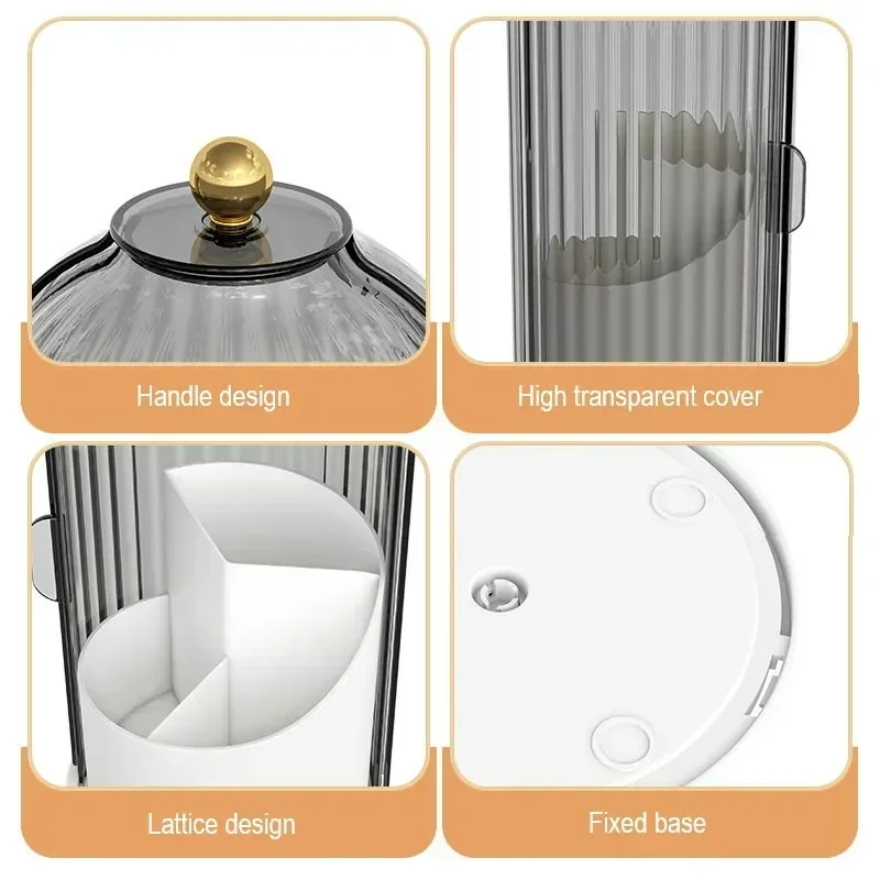 Поворотный вращающийся на 360 ° С tapa для кистей макияжа caja de almacenamiento лапиz labial cejas