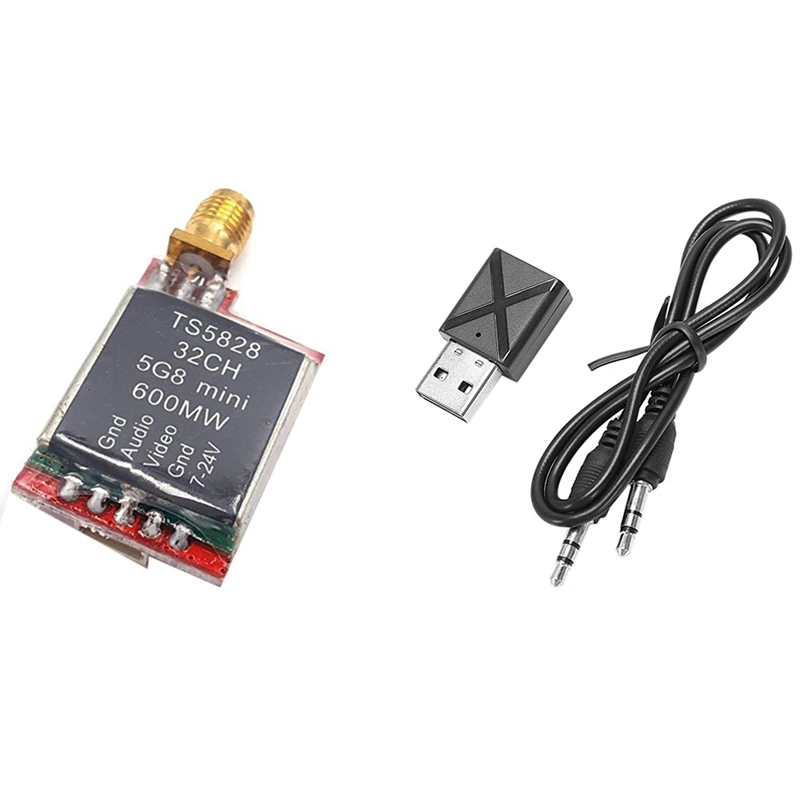 

1 Pcs TS5828 32CH 7-16V 600MW Wireless Video Audio Transmitter & 1 Pcs Mini Bluetooth 5.0 Audio Receiver Transmitter