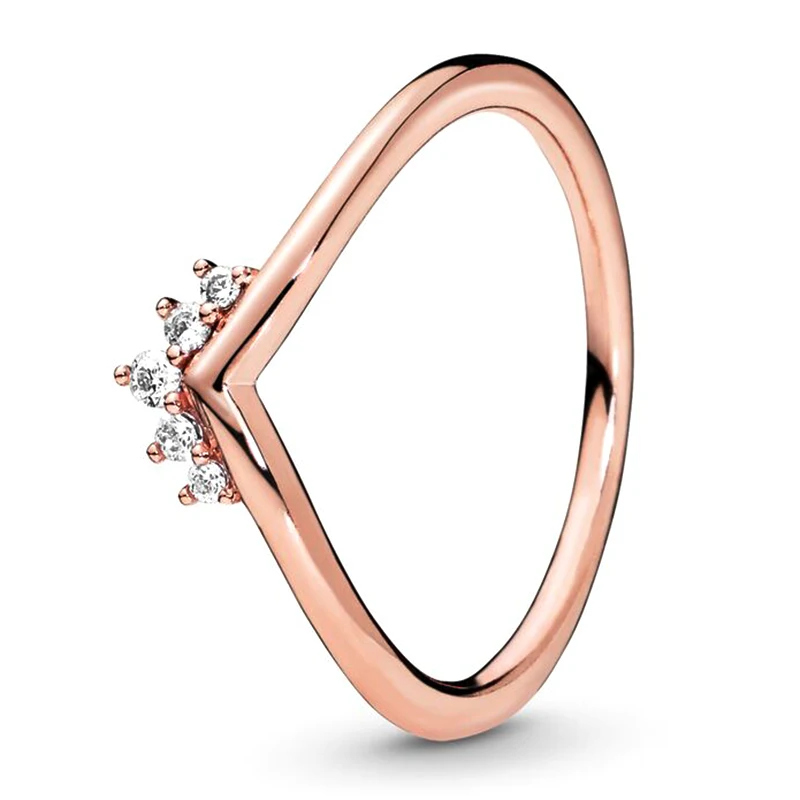 

Женское кольцо-Тиара из серебра 2019 пробы, с розовым золотом