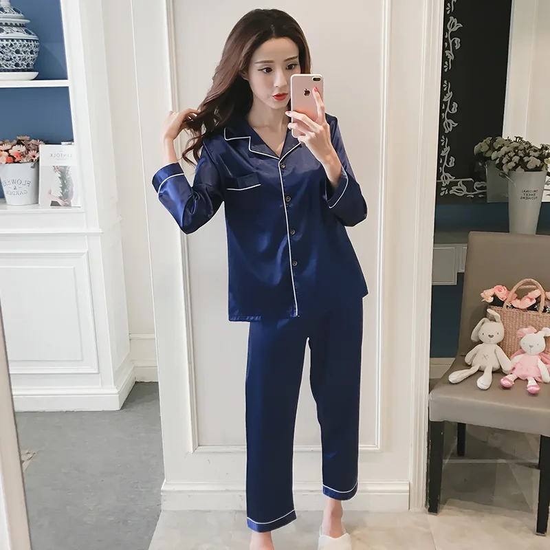 Silk Pajamas Plus Size Women Solid Cute Pajamas for Women Summer Nightwear Pajama Two Piece Set Satin Silk Pyjamas Loungewear
