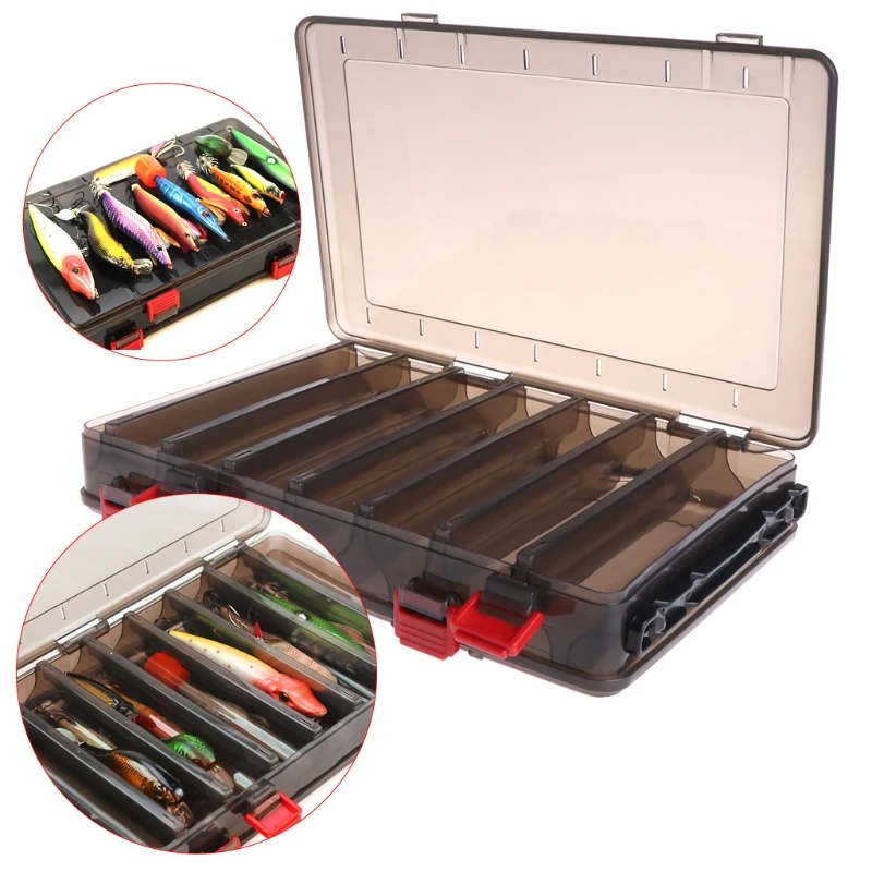 

Fishing Box Bait Lure Hook Storage Double Side V Shaped Tackle 14 Compartments