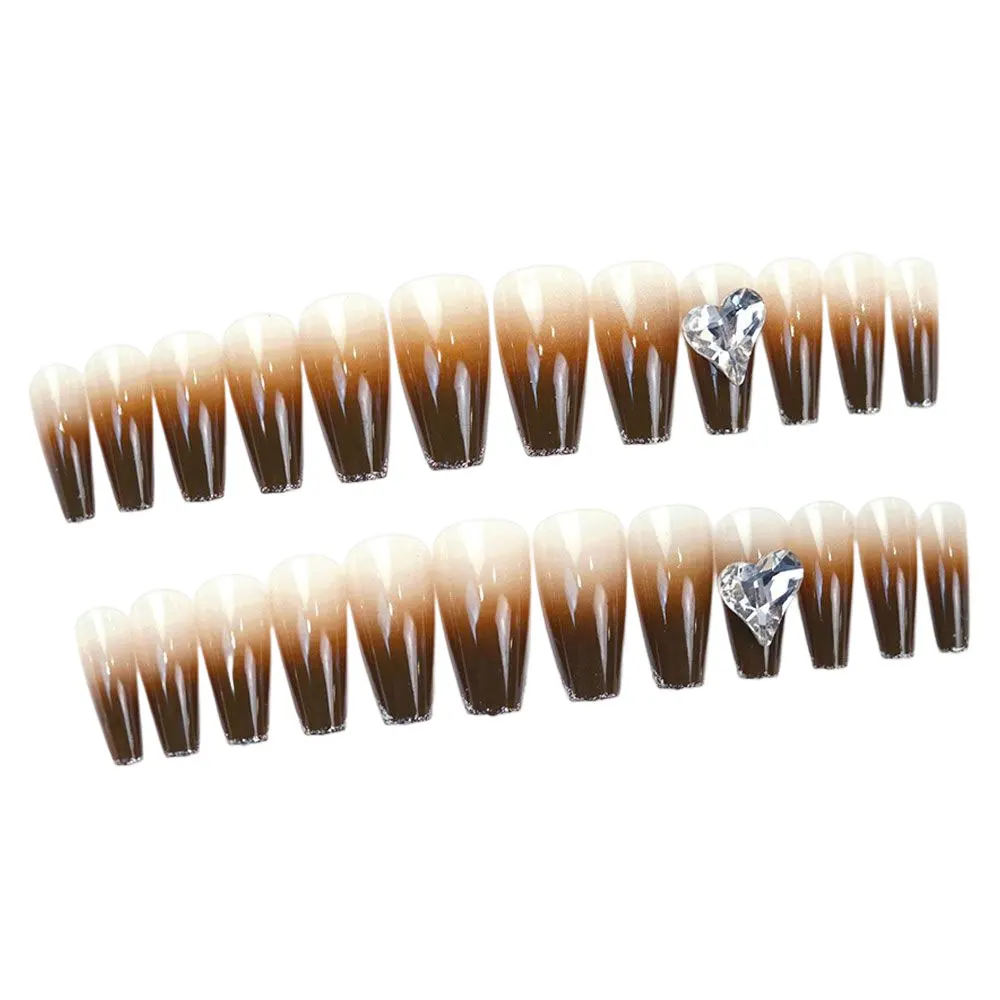 

24 шт., накладные ногти с защитой от пятен