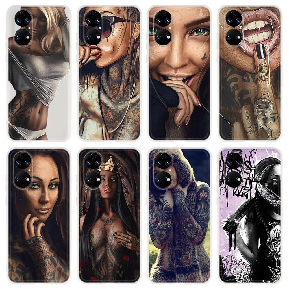 Силиконовый мягкий чехол для Huawei P50 P40 P30 P20 Pro Lite E P10 P Smart Z 2021 2019 2020 с сексуальным