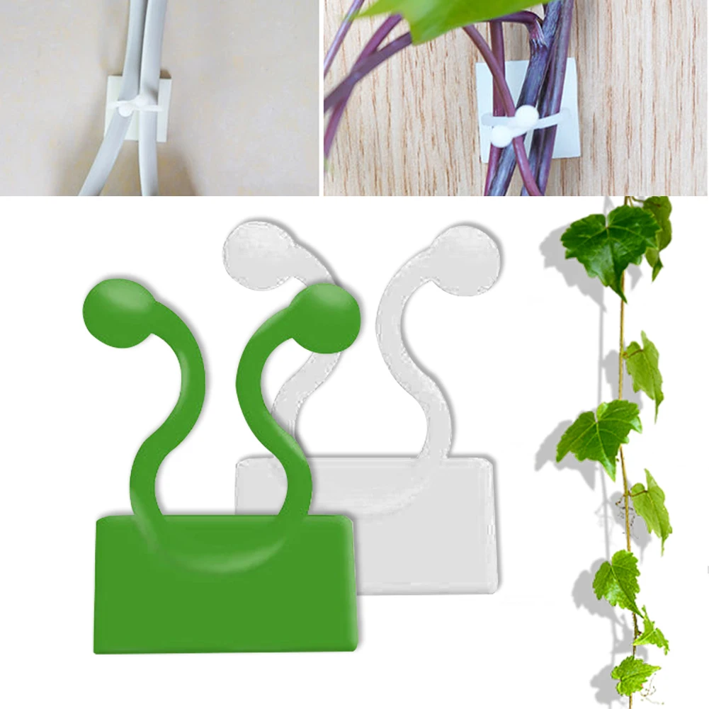 

10/50Pcs Plant Climbing Wall Fixture Clips Rattan Vine Fixer Self-Adhesive Hook Invisible Garden Binding Clip Wall StickyClip