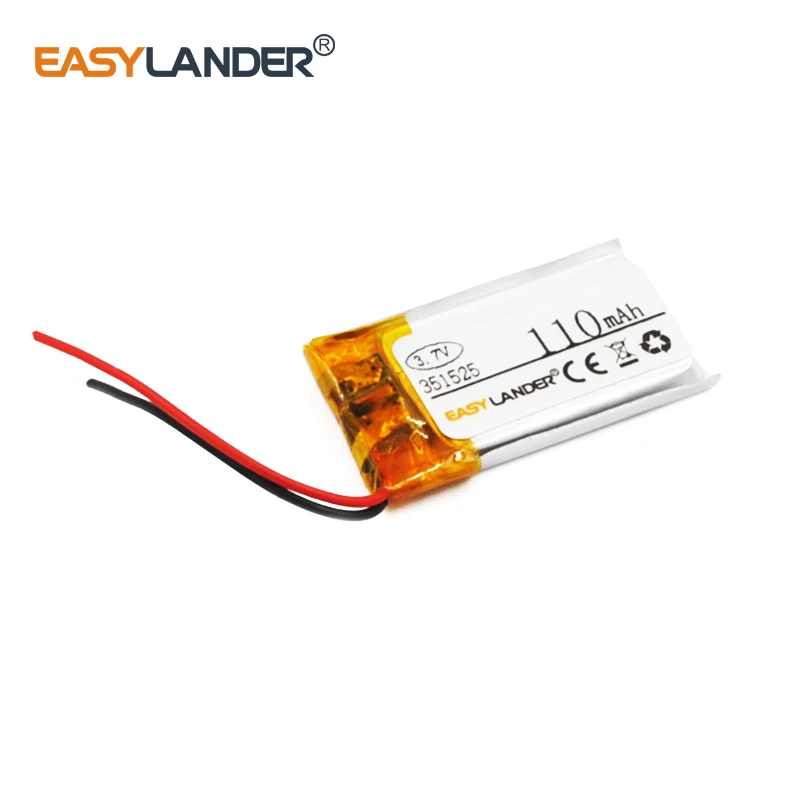 

3 шт./лот 3,7 в 110 мАч 351525 литий-полимерный литий-ионный аккумулятор для игрушек пульт дистанционного управления Flash lighting DIY phone 341424