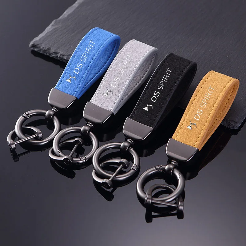 Suede Keychain Sport Key Ring Custom Gift With Logo For DS SPIRIT DS3 DS4 DS4S DS5 DS 5LS DS6 key ring Car Accessorie