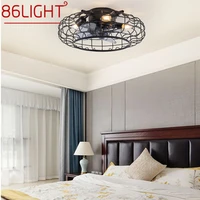 86light nordic retro ceiling fan light led black creative design with lamp remote control for home bedroom dining room loft