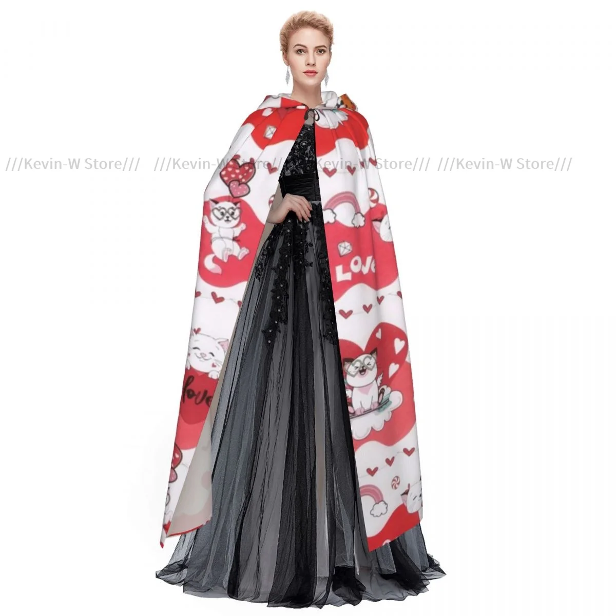 Фотофон с капюшоном японские счастливые кошки средневековый костюм ведьмы