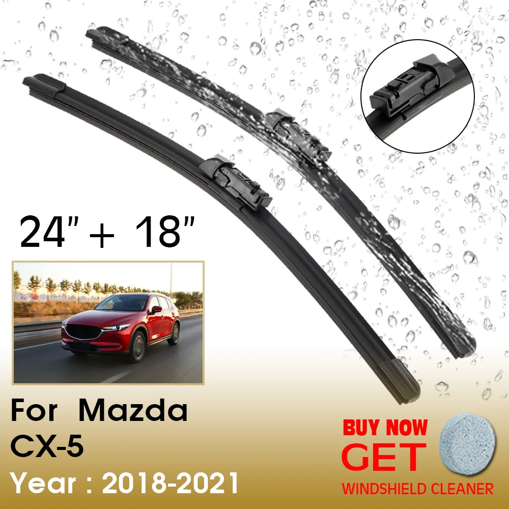 

Автомобильная щетка стеклоочистителя для Mazda CX-5 24 дюйма + 18 дюймов 2018-2021, передняя стеклоочиститель, стеклоочистители, аксессуары для лобового стекла