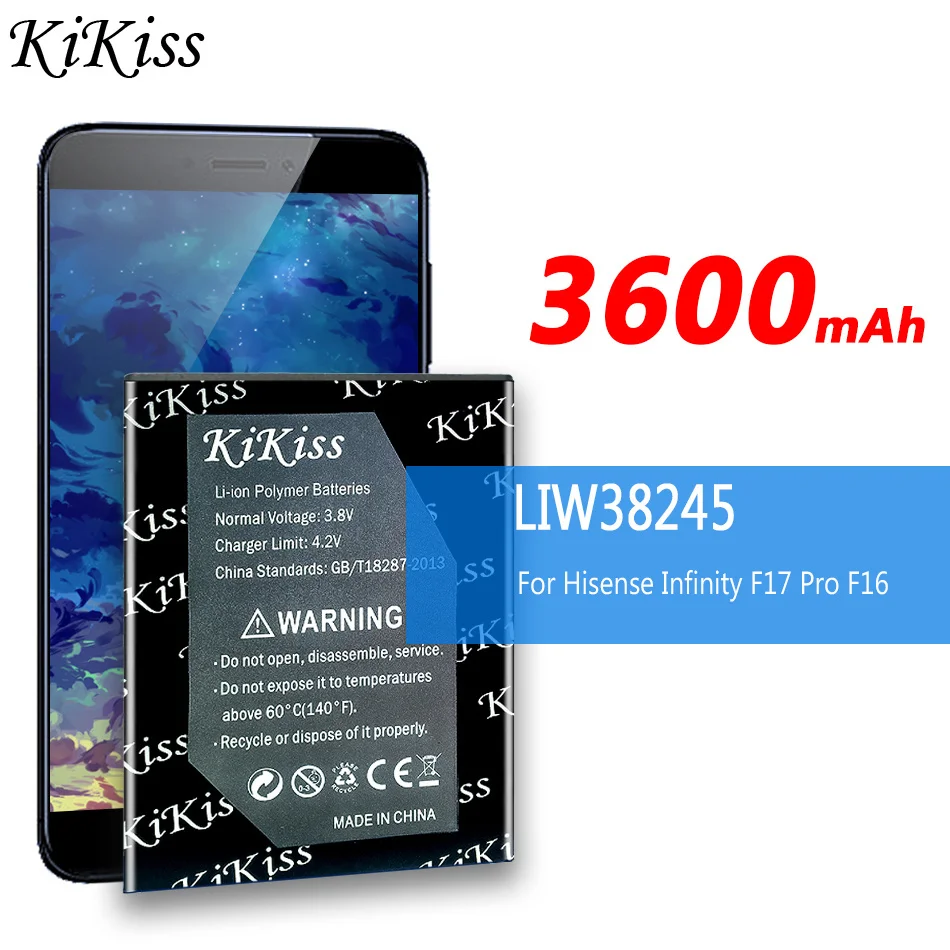 

Аккумулятор KiKiss 3600 мАч LIW38245 для смартфона Hisense Infinity F17 Pro F17Pro F16, Высококачественная батарея + номер для отслеживания