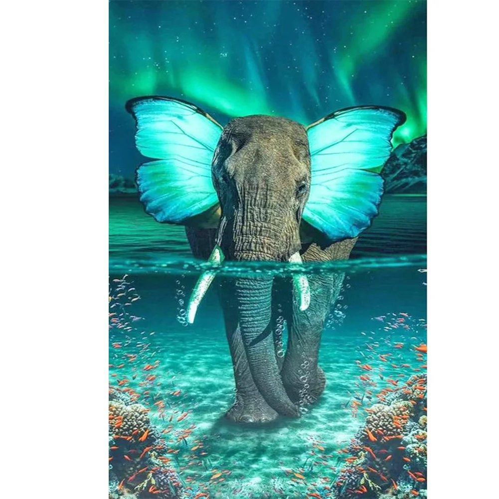 

5D DIY Diamond Painting Butterfly Elephant Full Square Drill Mosaic Picture Kit Wall Art Decor Rhinestone Crafts for Home Decora