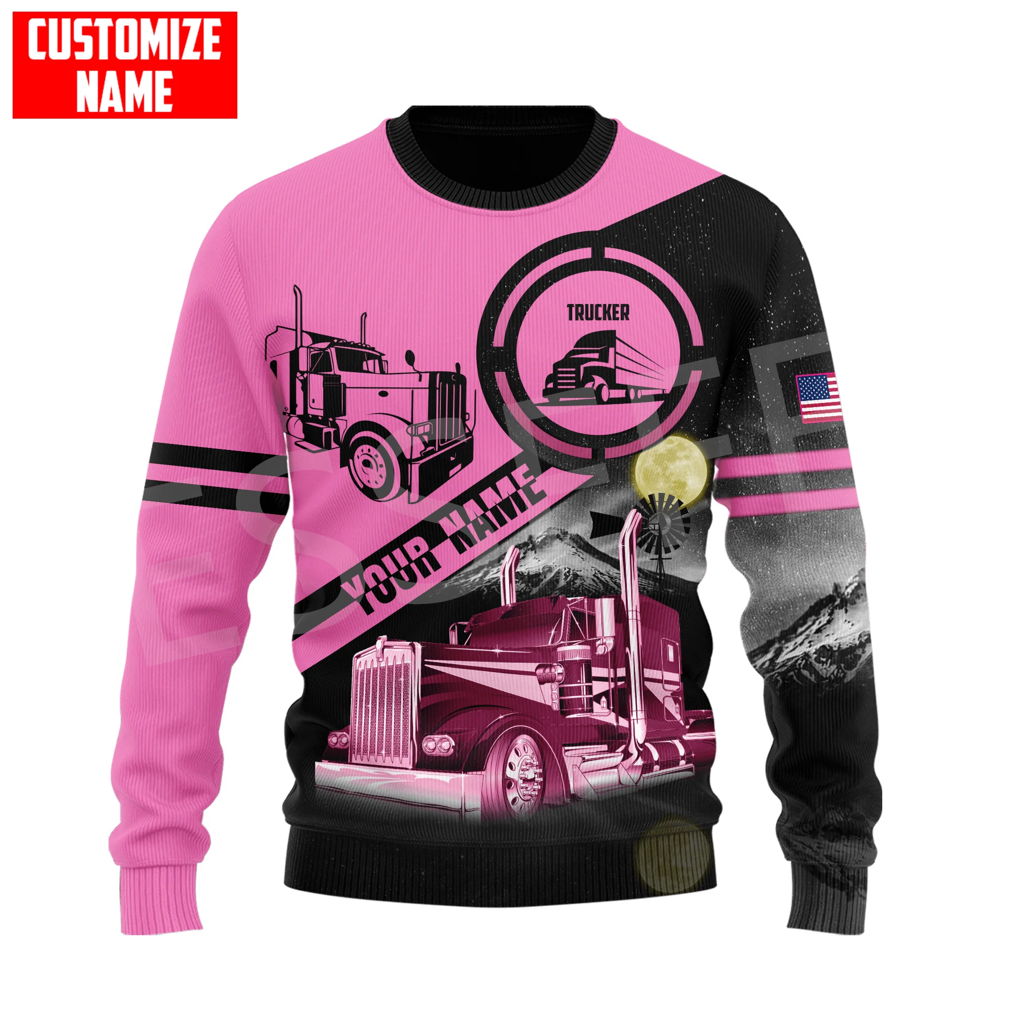 Свитер зимний с длинными рукавами в стиле Харадзюку принтом