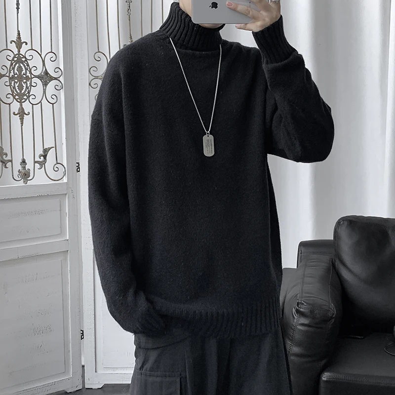 

2022 Autumn Winter Men Turtleneck Sweater Men High Lapels Pullovers Male Korean Casual All-Match Knitted Bottoming Shirt Jumpers