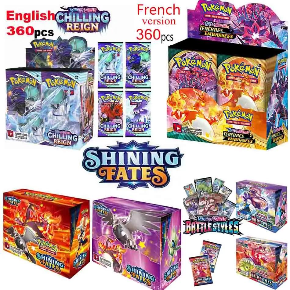 

360Pcs Pokemon Cards Toys Spanish Trading Card Game Sword Shield Collection Box Card Espada Escudo Pokmon Card Game For Kids