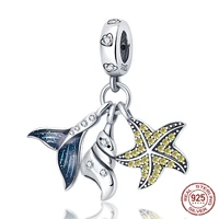 plata charms of ley 925 sterling silver conch fish tail pentagram charms beads for original pandora bracelet bangle making woman