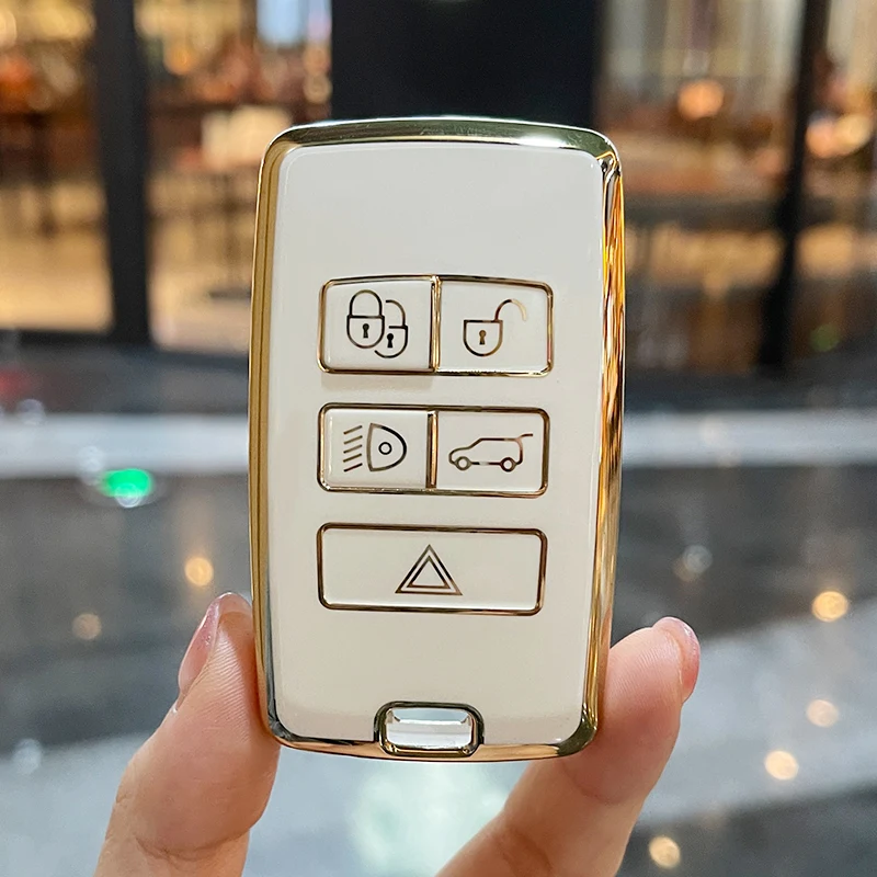 

LUNDA Car Key Case Cover For Land Rover Range Rover Sport Evoque Velar Discovery 5 For Jaguar XE XF F/E-Pace XF A8 X8 XJ XFL XJL