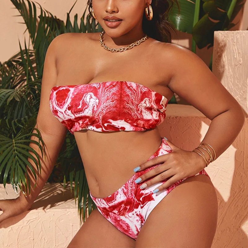 

Женский раздельный купальник с принтом, размеры до 4XL