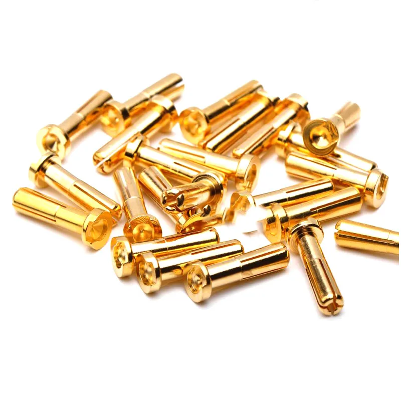 

5PCS 4mm 5mm Amass Gold Plated Banana Plug Connector Male for RC Model Vehicle Car Motor ESC LIPO Battery DIY Parts