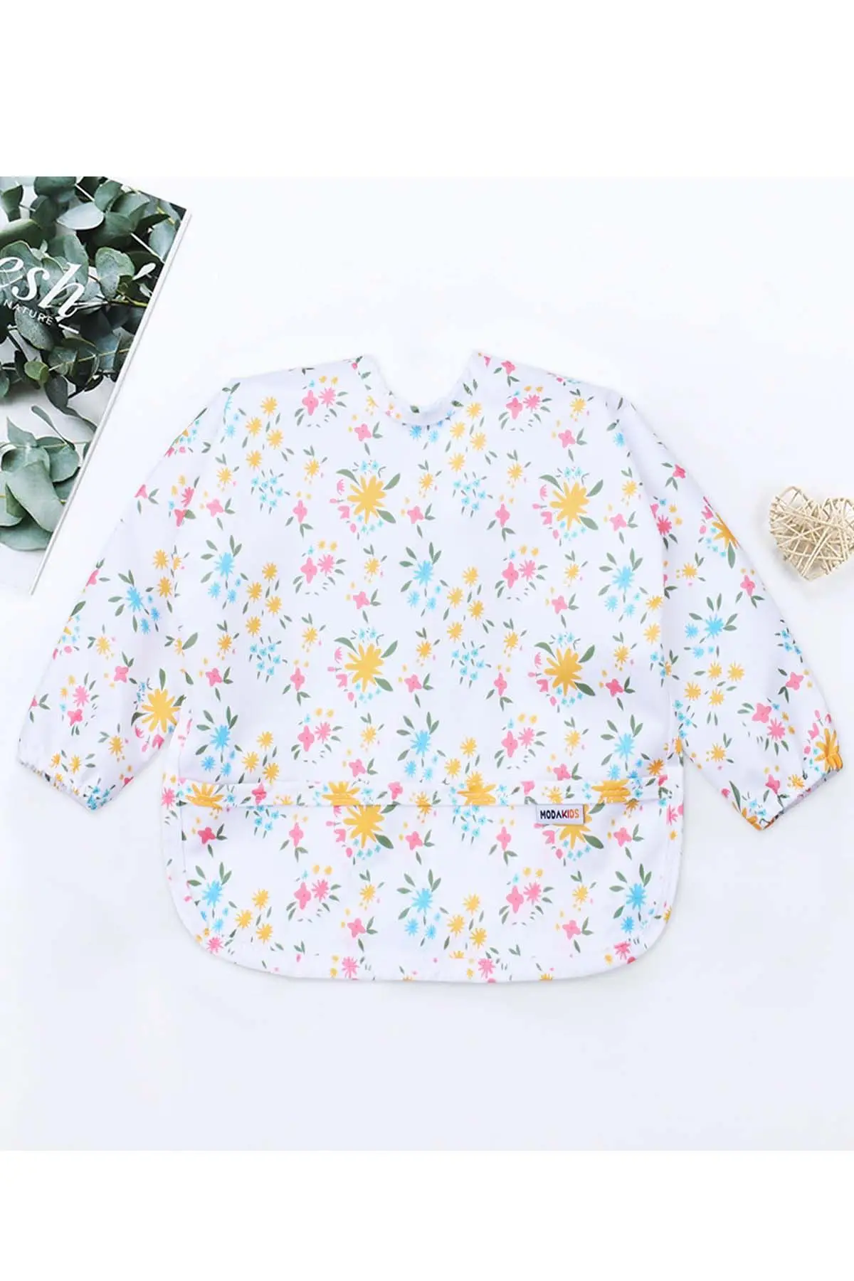 

Modakids Spring Flower Long Sleeve Bib