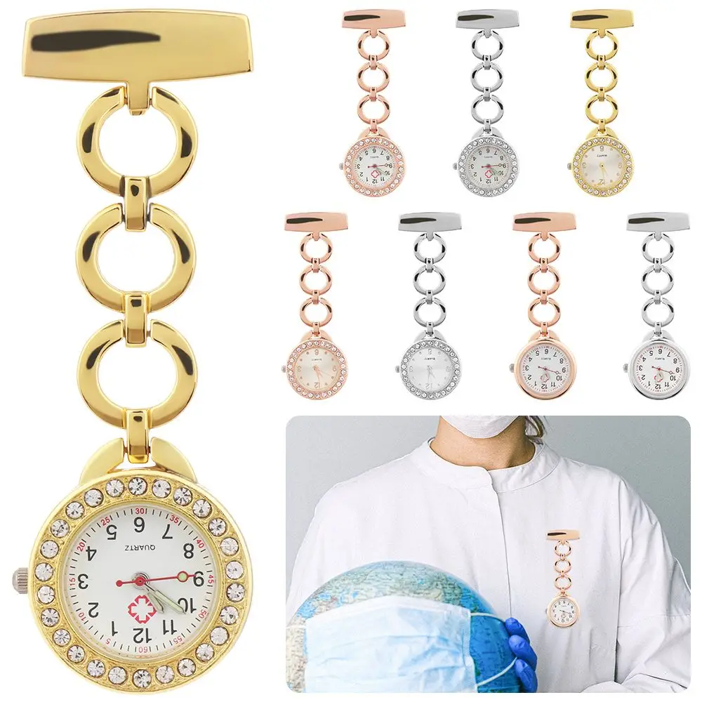 

Lovely Doctor Medical Nurse Women Pocket Watch Quartz Clock Diamond Nurse Watch