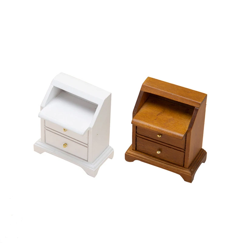 

Деревянный миниатюрный Многофункциональный прикроватный столик для кукольного домика, 1 шт., 1/12, ящик для хранения, модель шкафа, украшение для спальни «сделай сам»
