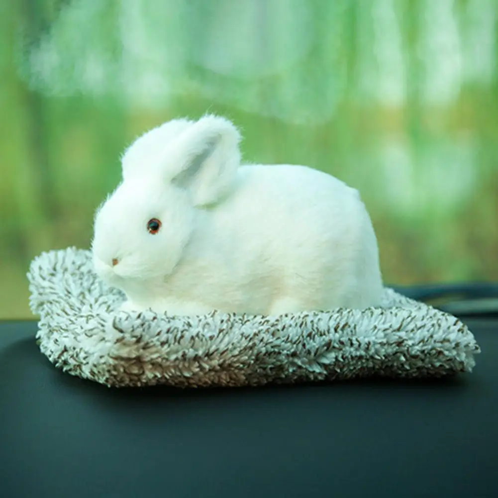 

Car Air-Freshener Home Diffuser Plush Rabbit Realistic Rabbit Figurine Car Dashboard Decoration Car Interior Decoration