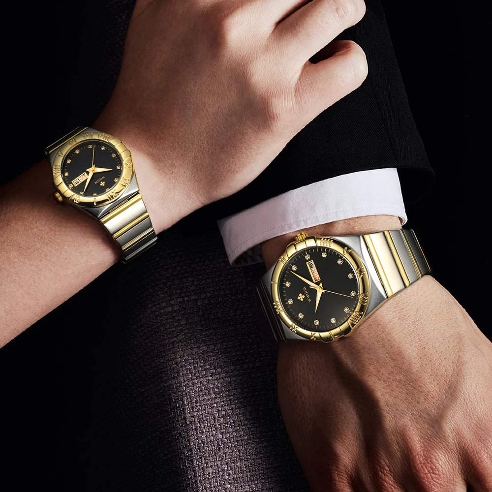 Часы WWOOR мужские наручные кварцевые роскошные модные деловые водонепроницаемые