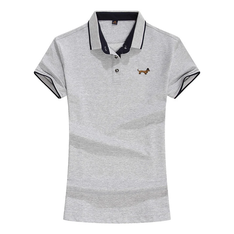 Женские рубашки-поло с коротким рукавом Повседневная футболка отложным