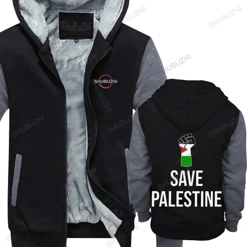 

Pray For Palestine thick hoodie Men Pre-shrunk Cotton fleece hoody jacket Tops Save Palestinian winter sweatshirt Clothing