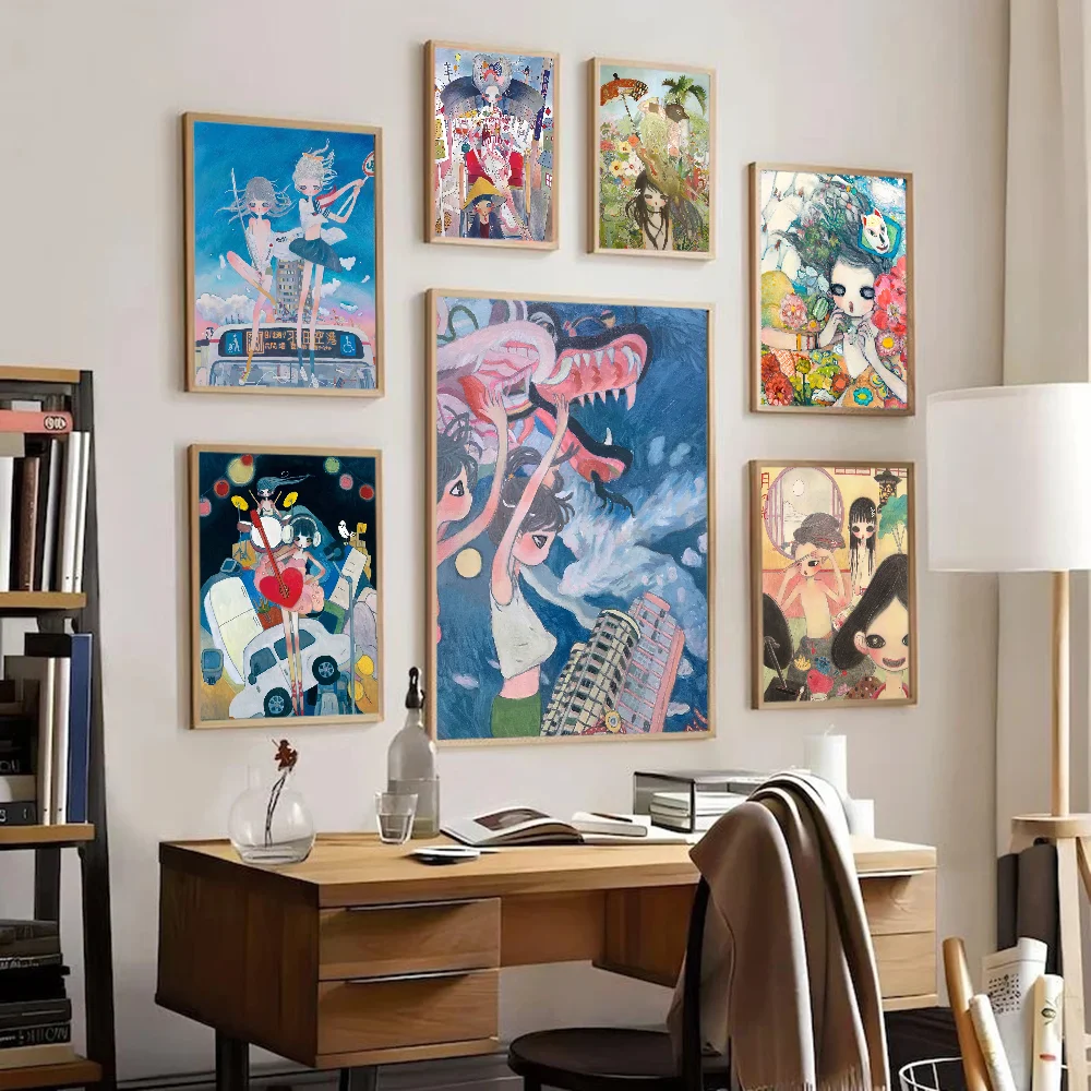 Aya Takano винтажные постеры липкие ретро наклейки из крафт-бумаги DIY комната бар кафе