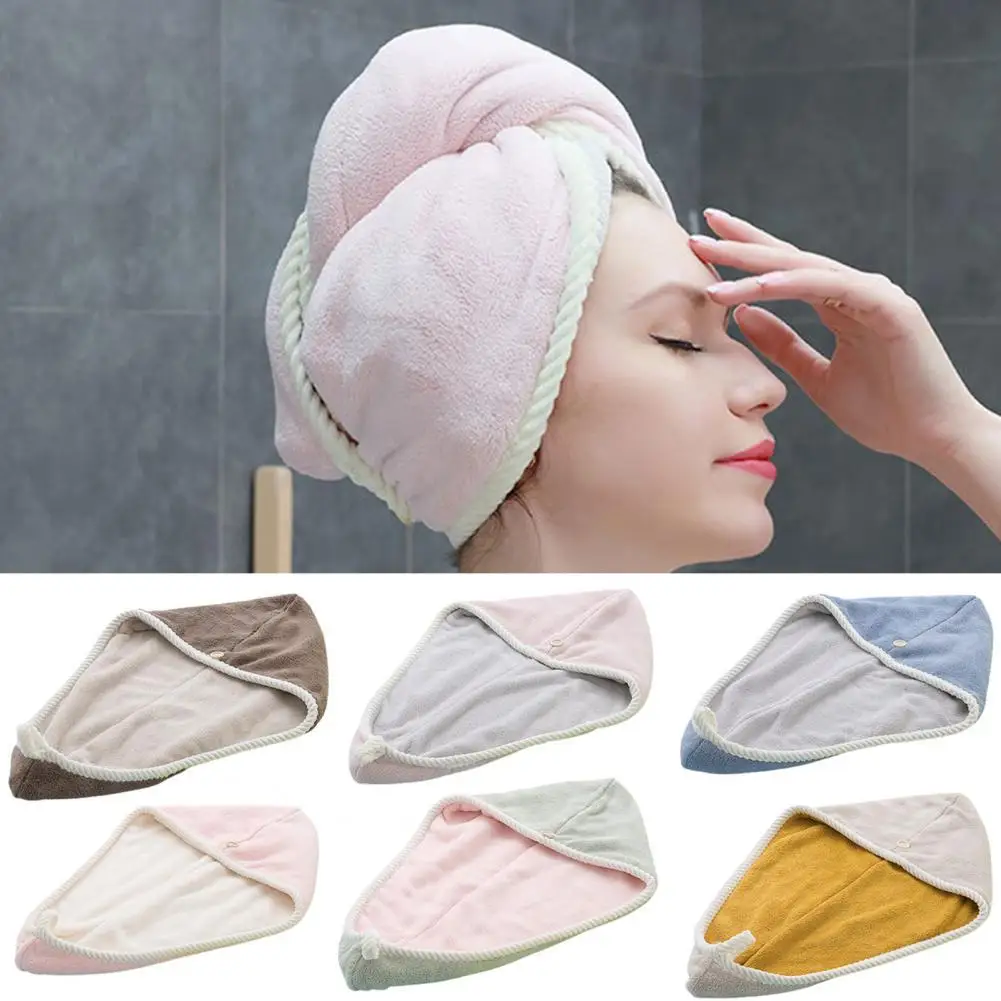 

Long-lasting Coral Fleece Absorbent Short Long Hair Towel for Travel