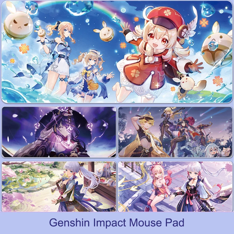 

Large Game Genshin Impact Mouse Pad Office Keyboard Desk Mat E-sports Internet Café Entertainment Lock Edge Non Slip Mat Gifts