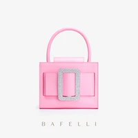 bafelli 2022 new fashion handbag small boxy bag mini messager diamond square buckle bag casual female purse brilliant leather