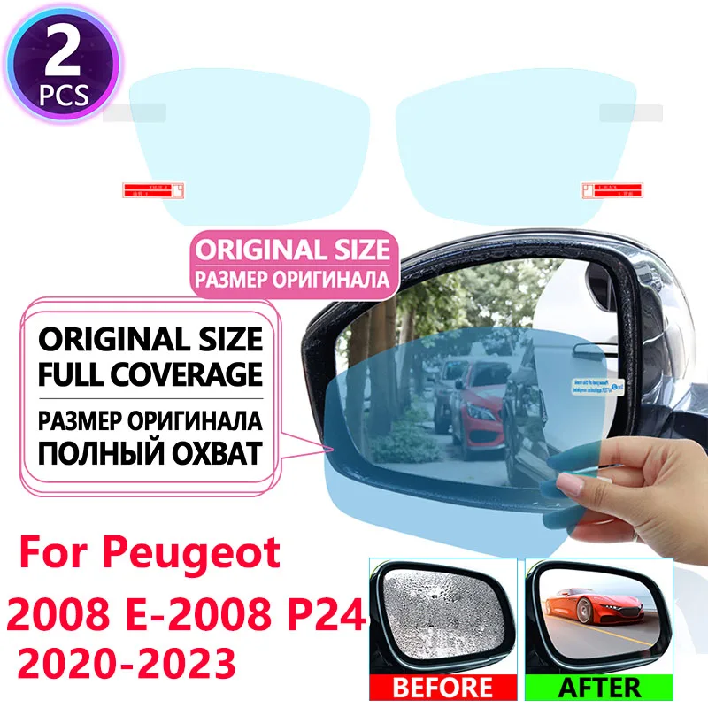 

Для Peugeot 2008 E-2008 P24 2020 2021 2022 2023 полное покрытие заднего вида непромокаемая противотуманная пленка автомобильные зеркальные наклейки автомоби...