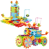 orzkids 81pcs electric gears 3d model building kits multi color plastic brick blocks educational toys for kids children gifts