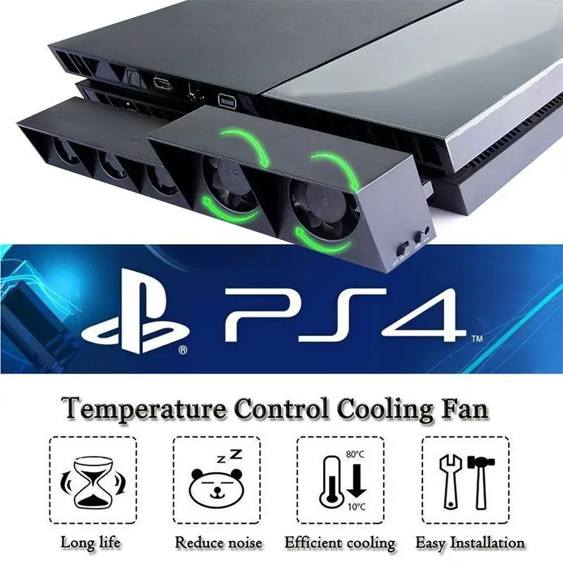 

For PS4 5-Fan Cooling External Turbo Temperature Control Cooler Games Accessories