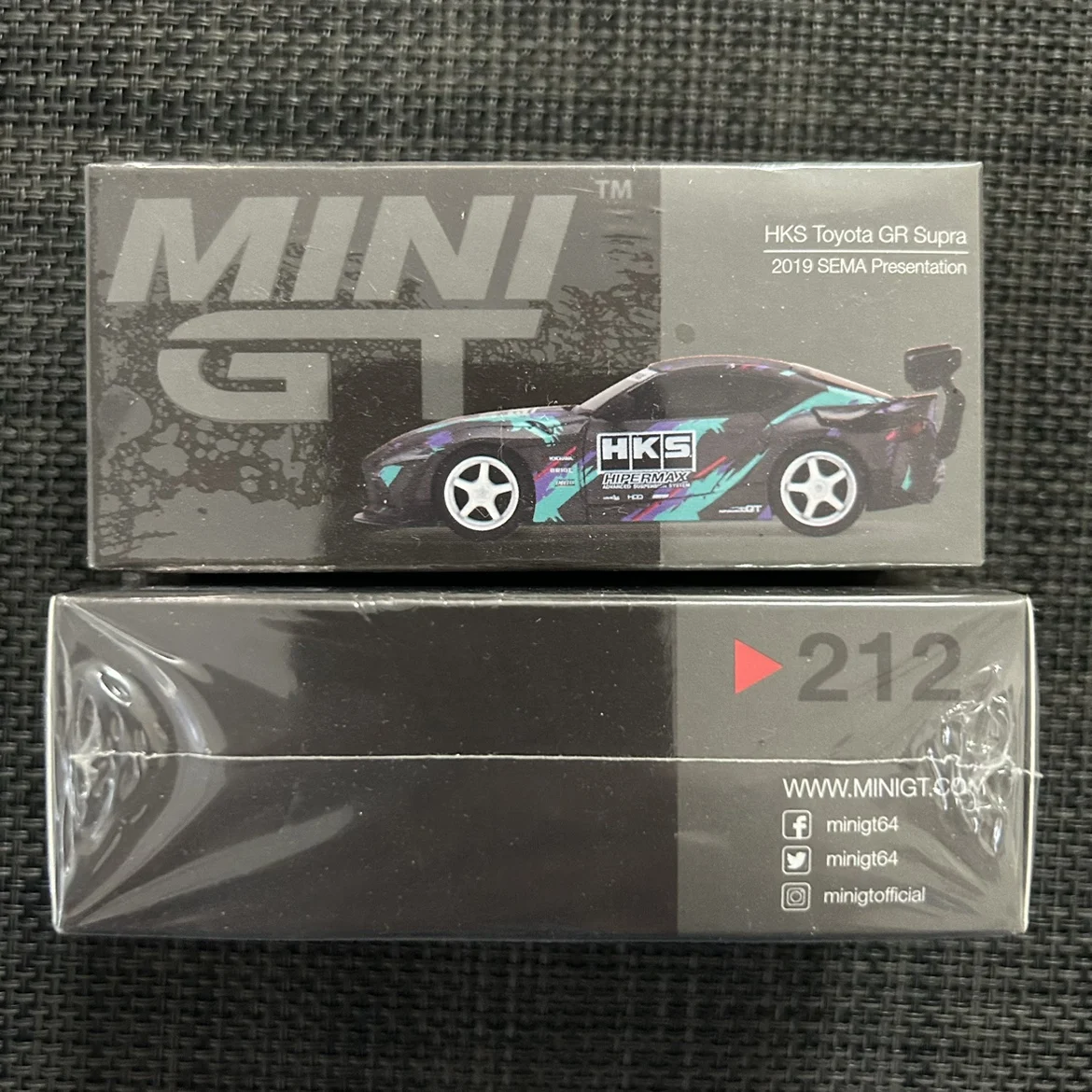 Презентация TSM MINIGT 1/64 #212 HKS GR Supra 2019 SEMA из литого сплава Коллекционная модель