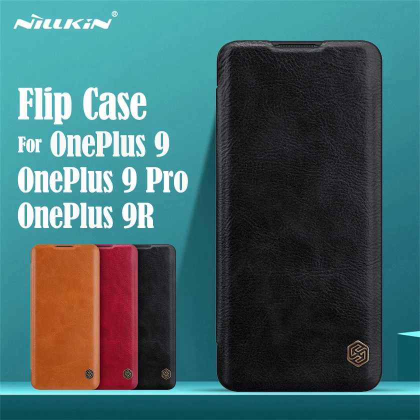 

For OnePlus 9 Pro 9R Flip Case Nillkin Qin Leather Flip Cover Card Pocket Wallet Book Case For OnePlus9 One Plus 9 Pro Phone Bag