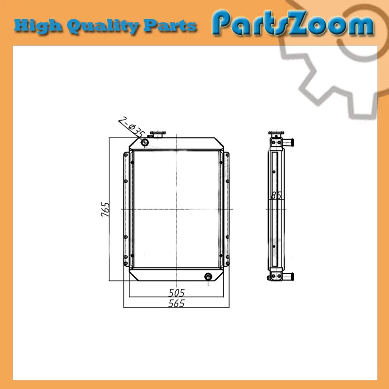 

Fits Doosan Daewoo DH55-7 S55W-V DH55 DH55-5 Excavator Radiator 202-00015B