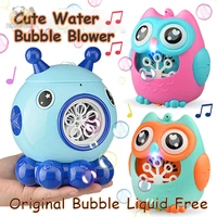 electric bubble machine shinning music light bubble blower with bubbles liquid bubbles maker toy for kids children outdoor toy