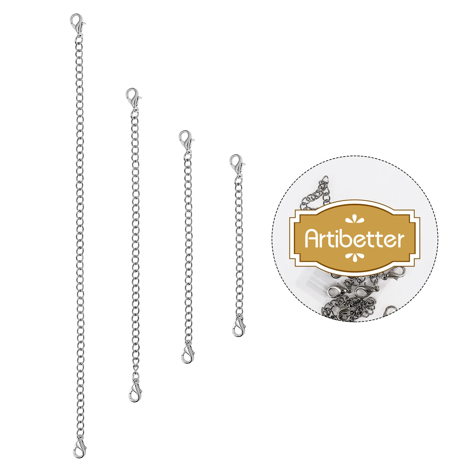 Jewelry Necklace Extension Chain Lobster Clasp Stainless Steel The Double-headed Buckle Extender Set Anklet