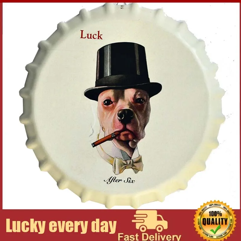 

Beer Bottle Cap Retro Plaque Metal Tin Signs Cafe Bar Pub Signboard Wall Decor Vintage Nostalgia Round Plates Art Poster