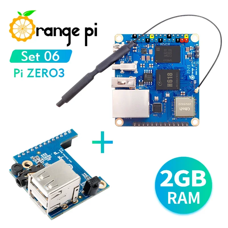 

Orange Pi Zero 3 2GB+Interface Extension Board, DDR4 Allwinner H618 WiFi Bluetooth Mini PC Orange Pi Zero3 Single Board Computer