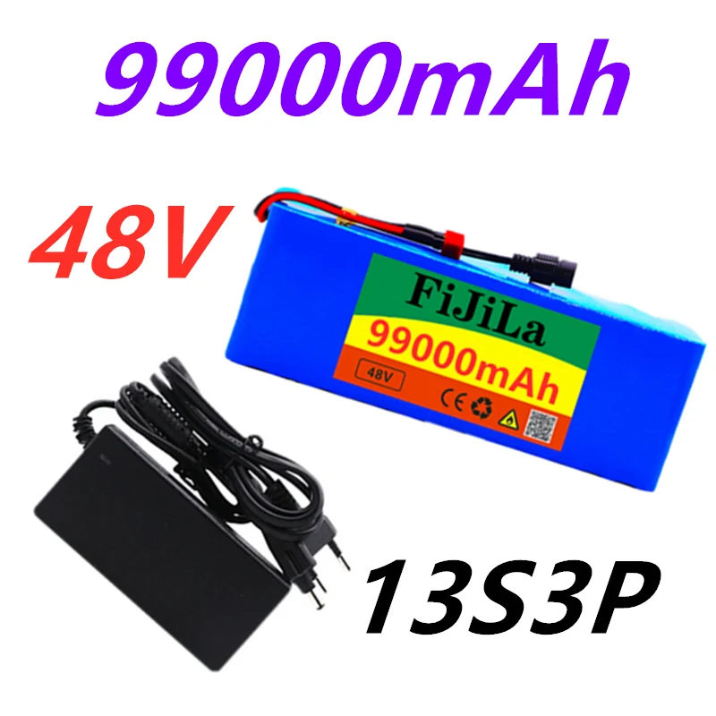 

Литий-ионная батарея 48 в 48 В 99 Ач 1000 Вт 13S 3P комплект литий-ионный батарей для электрического велосипеда 54,6 в скутера с BMS + зарядным устройств...