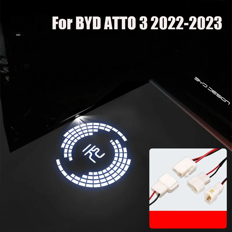 

Led Car Door Light Laser Projector Welcome Ghost Lamps For BYD Atto 3 Yuan Plus EV 2021~2023