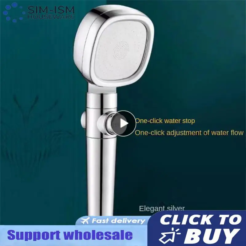 

Shower Filter Nozzle Square One-key Water Stop Show Stopcock Strong Water Five-speed Pressurized Shower Faucet Shower Head Spray